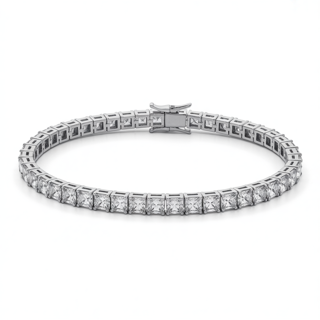 Modern Brilliance, Timeless Luxury Princess Cut Tennis Bracelet