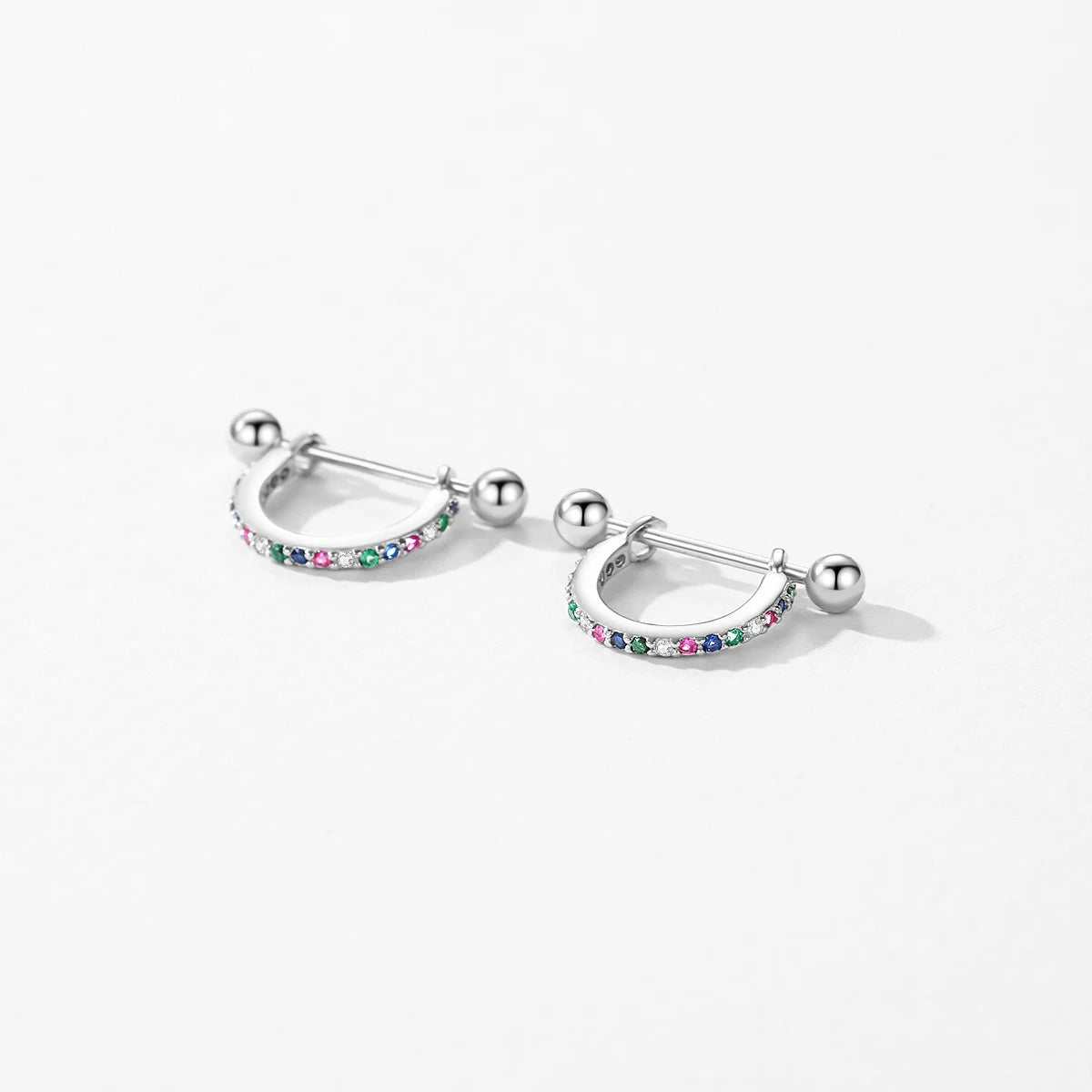 Vibrant Rainbow Hoop Earrings