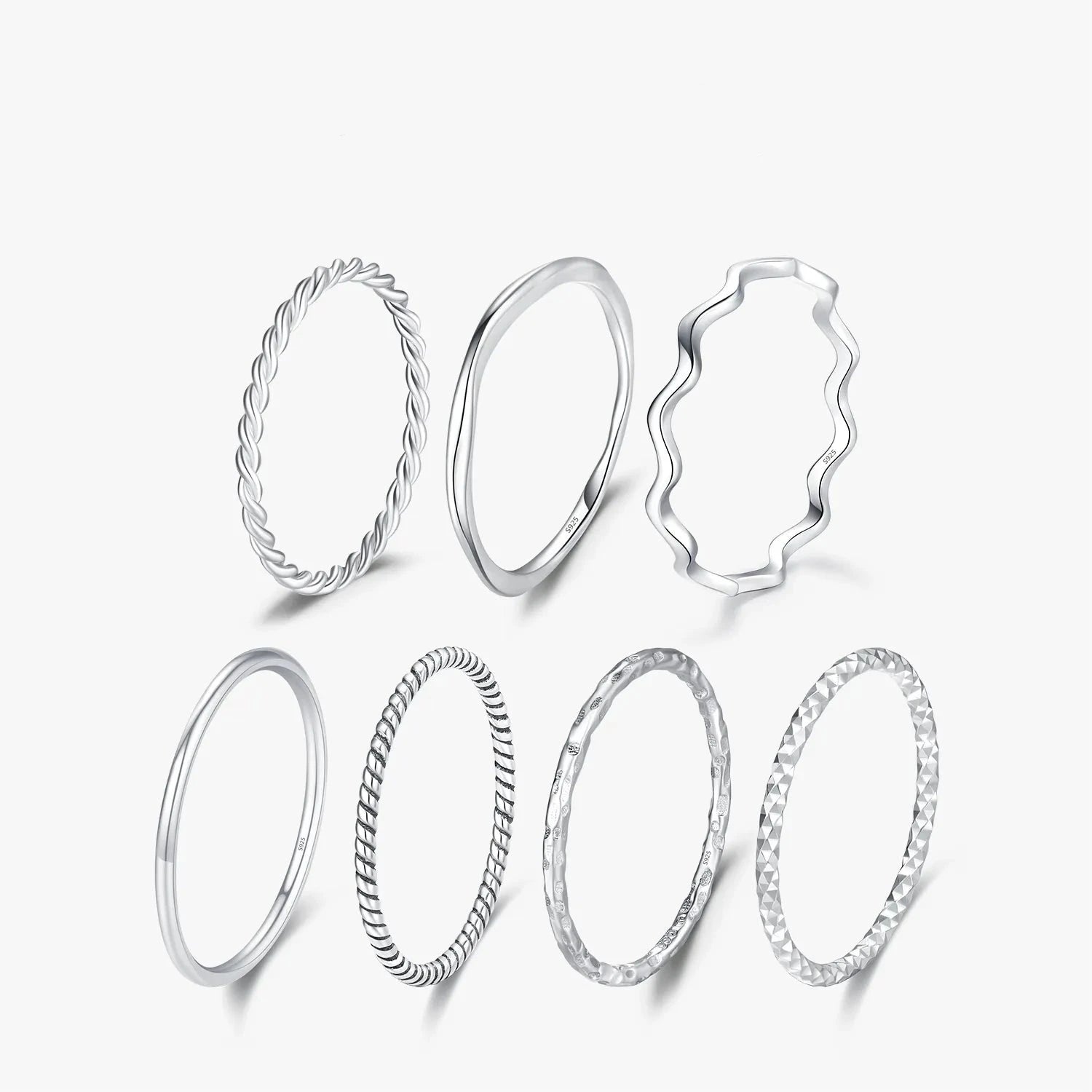 Elegant Wave Geometric Stackable Rings