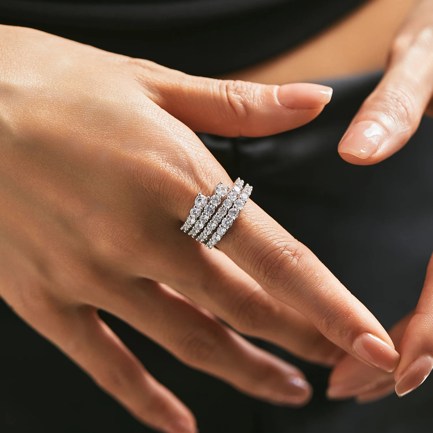 Elegant Sparkle Zirconia Party Ring