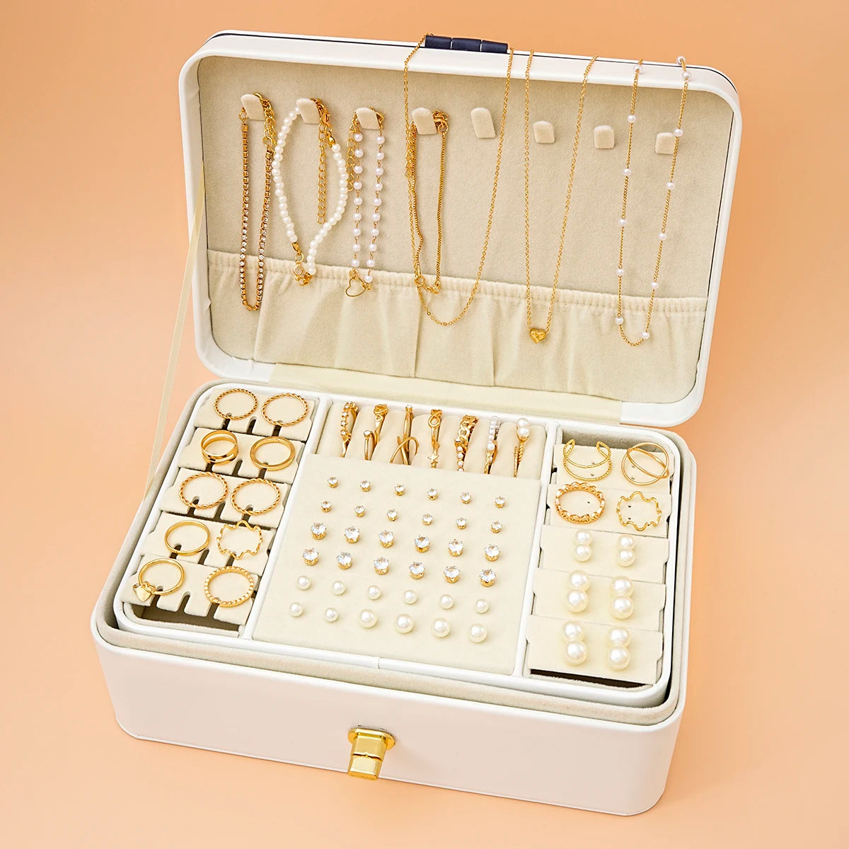 Versatile Elegance: 59-Piece Gold-Plated Jewelry Set