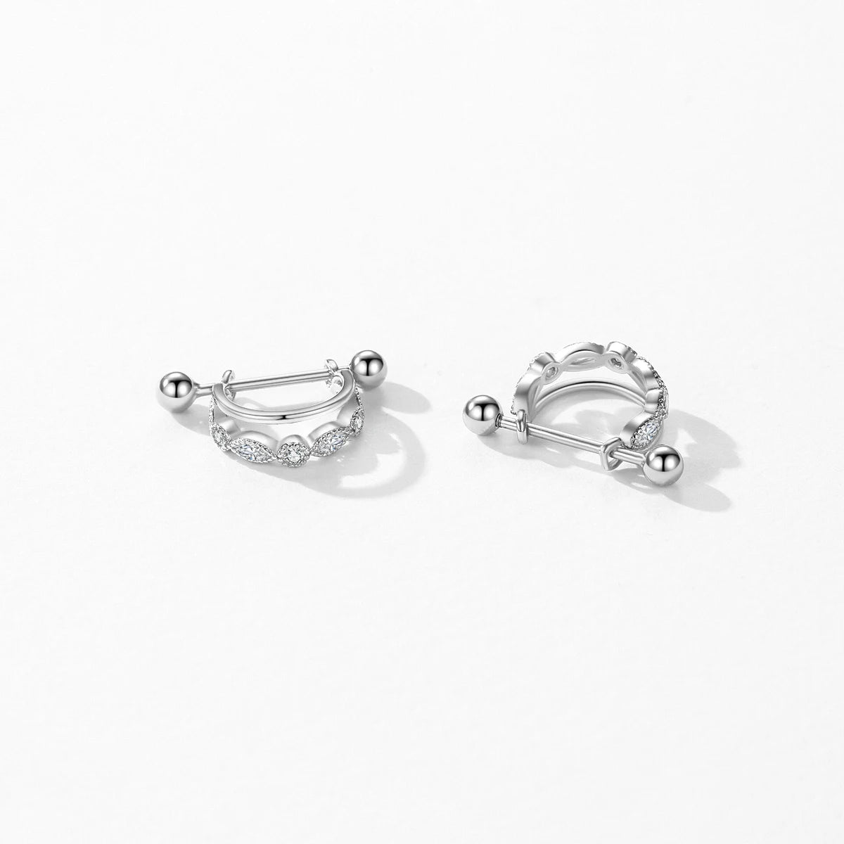 Double-Deck Line Hoop Earrings