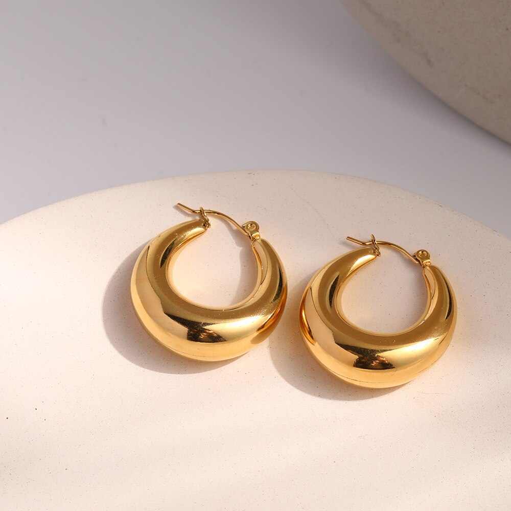 Chunky Gold Hoop Earrings