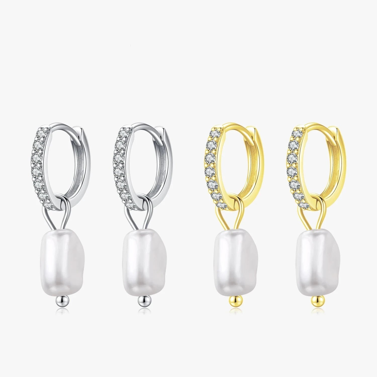 Elegant Baroque Pearl Hoop Earrings