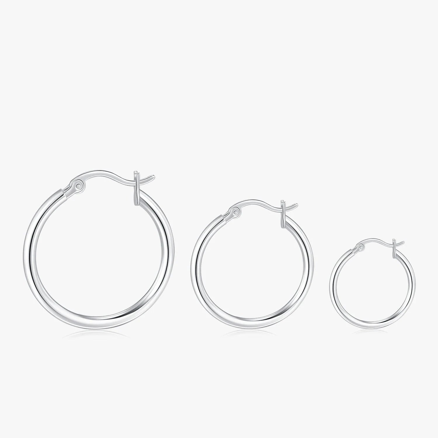 White Gold Plated French Hoop Earrings