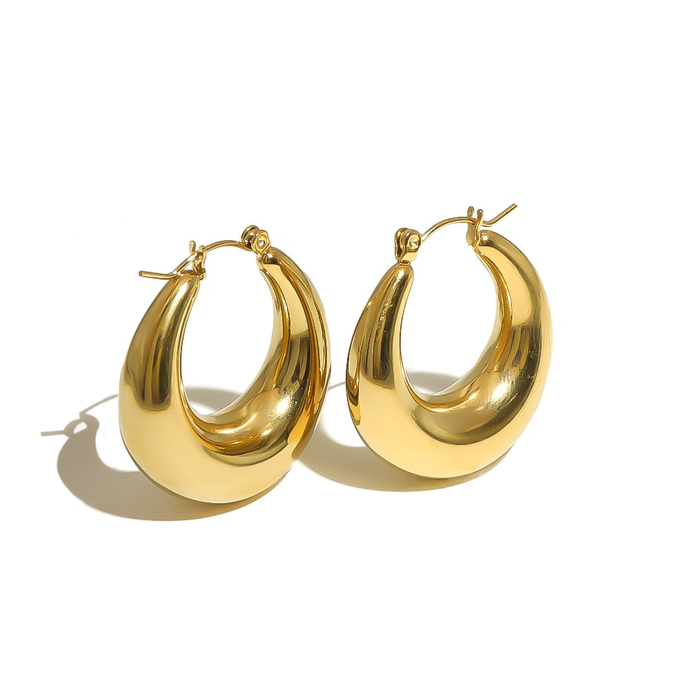 Chunky Gold Hoop Earrings